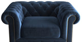 Notting Hill Velvet Chesterfield 1 seater armchair
