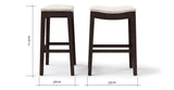 Hocker Set of 2 Bar Stools - Goldilocks 71.5