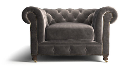 Notting Hill Velvet Chesterfield 1 seater armchair