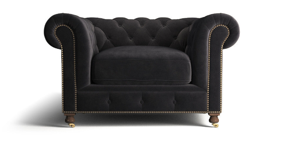 Notting Hill Velvet Chesterfield 1 seater armchair