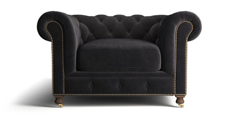 Notting Hill Velvet Chesterfield 1 seater armchair