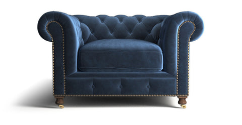 Notting Hill Velvet Chesterfield 1 seater armchair