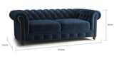 Notting Hill Velvet Chesterfield 3 seater sofa