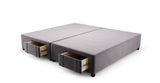 King Size Upholstered Bed Frame Base with Drawers