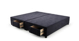 King Size Upholstered Bed Frame Base with Drawers