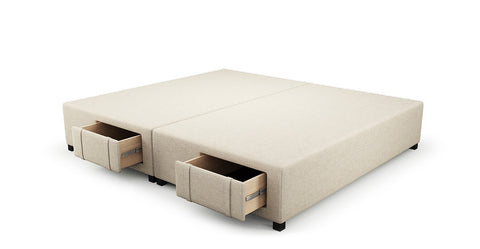 Queen Size Upholstered Bed Frame Base with Drawers