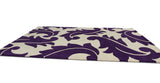 Contemporary Wool Rug - Blomstra Rug in Purple and Ivory White