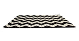 Contemporary Wool Rug - Brighton Chevron Rug in Monochrome Black and White