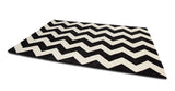 Contemporary Wool Rug - Brighton Chevron Rug in Monochrome Black and White