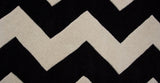 Contemporary Wool Rug - Brighton Chevron Rug in Monochrome Black and White