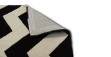 Contemporary Wool Rug - Brighton Chevron Rug in Monochrome Black and White