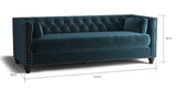 Florence Velvet Chesterfield 3 seater sofa