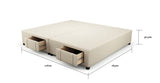 King Size Upholstered Bed Frame Base with Drawers