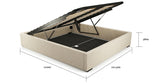 King Size Upholstered Gas Lift Bed Frame Base