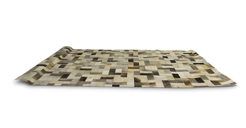 Cowhide Leather Rug - Pixeleret Cowhide Rug in Tonal Grey