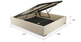 Queen Size Upholstered Gas Lift Bed Frame Base