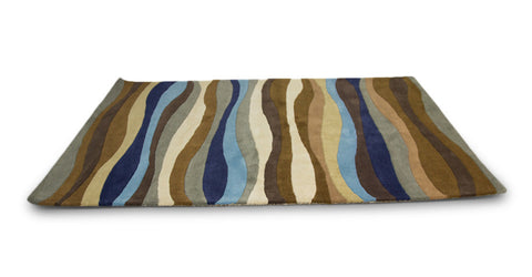 Contemporary Wool Rug - Strand Rug in Mixed Beach hues